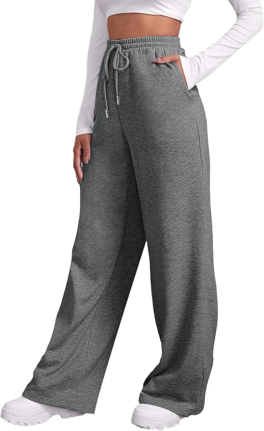JiXiang Sweatpants for Women Yoga Pants High Waisted Pants with Pockets Casual Lounge Pants Trendy Comfort Joggers Pants