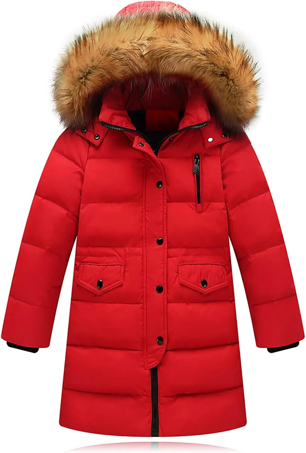 Kids Coat Winter Thick Fleece Coats Hooded Warm Puffer Jackets Baby Down Outerwear Windproof Puffer Snowsuit Outerwear
