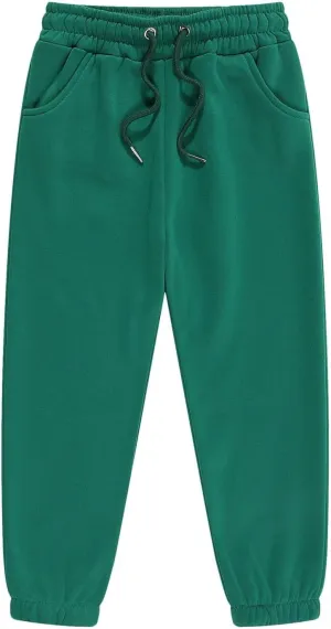 Kids Unisex Solid Cotton Elastic Waist Sweatpants Toddler Active Bottoms Baggy Athletic Trousers Jogger Pants