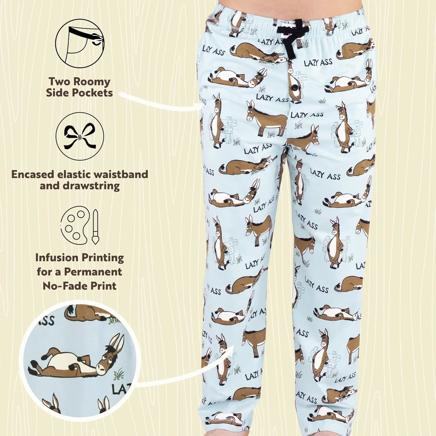 Lazy One Funny Ocean Pajama Pants For Men, Men's Separate Bottoms, Lounge Pants, Fishing PJs