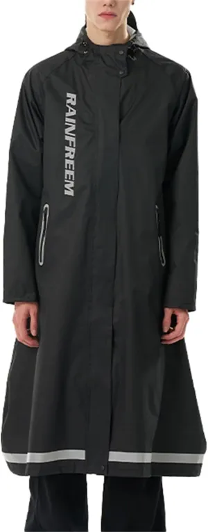 Long Rain Coats for Men Women, Waterproof Lightweight Outdoor Hooded Trench Coats