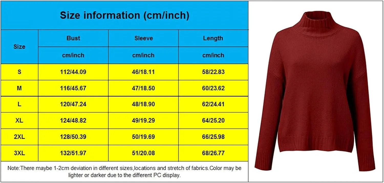 Maryia Womens Mock Turtleneck Sweaters Winter Warm Long Sleeve Cable Knit Pullover Oversized Solid Chunky Comfy Soft Top