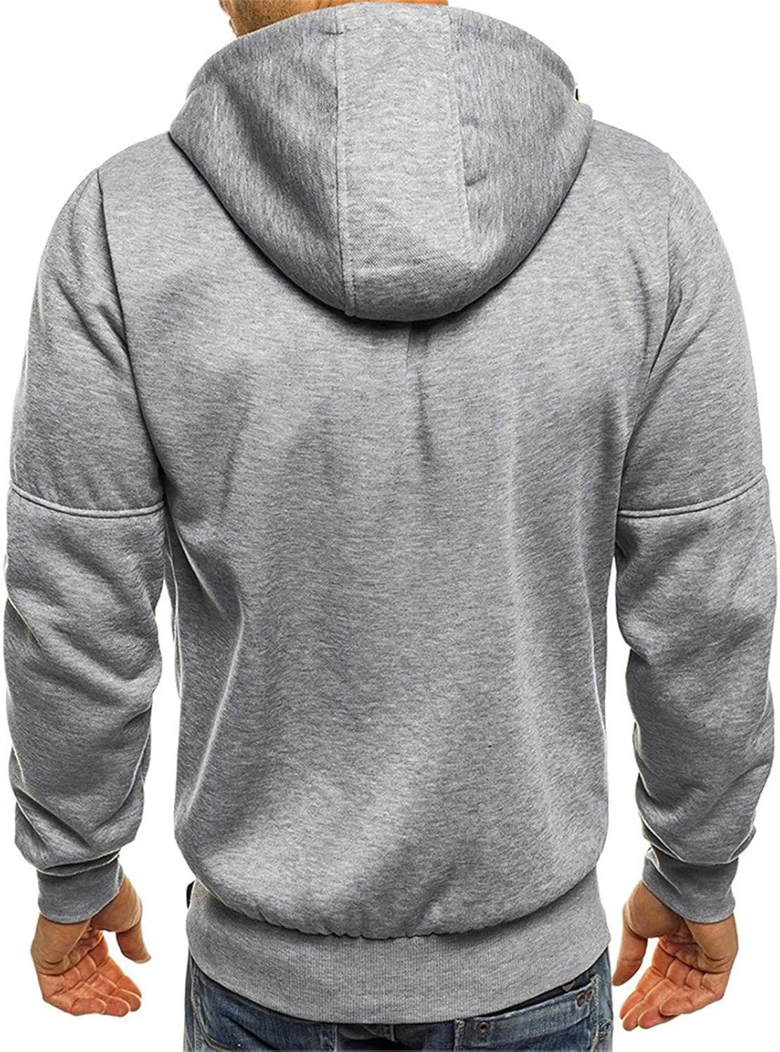 Mens Cardigan Sweaters Jacket Loose Fit Midweight Thermal Lined Full Zip Sweatshirts Slim Fit Hooded Jackets