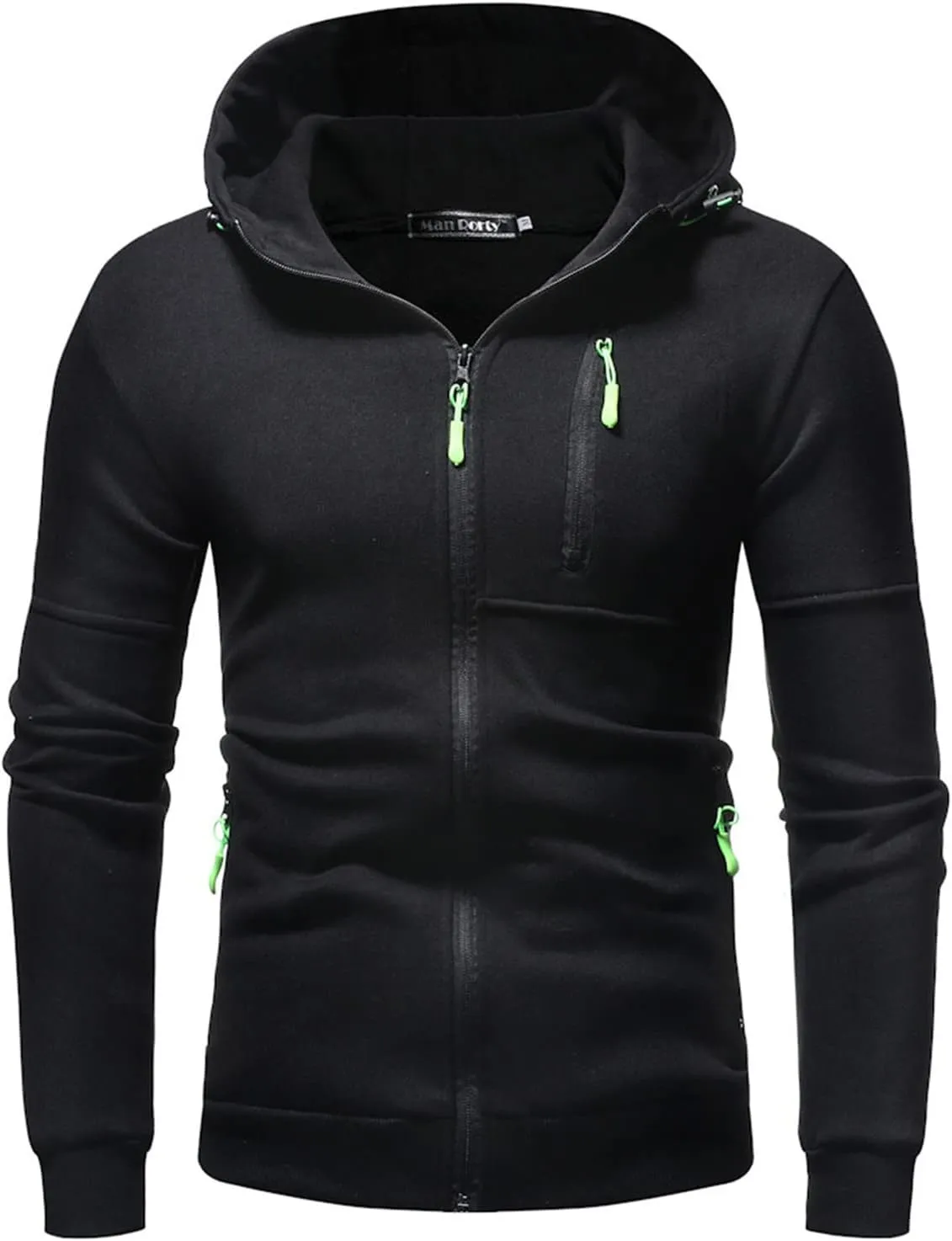 Mens Cardigan Sweaters Jacket Loose Fit Midweight Thermal Lined Full Zip Sweatshirts Slim Fit Hooded Jackets