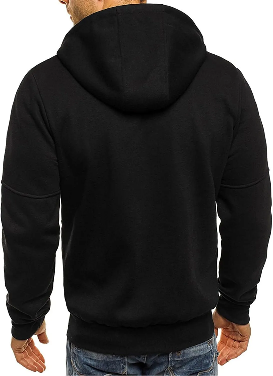 Mens Cardigan Sweaters Jacket Loose Fit Midweight Thermal Lined Full Zip Sweatshirts Slim Fit Hooded Jackets