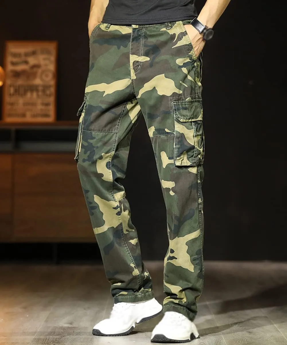 Men's Hiking Pants Outdoor Fishing Pants Cargo Trouser Multi Pockets Combat Work Pants