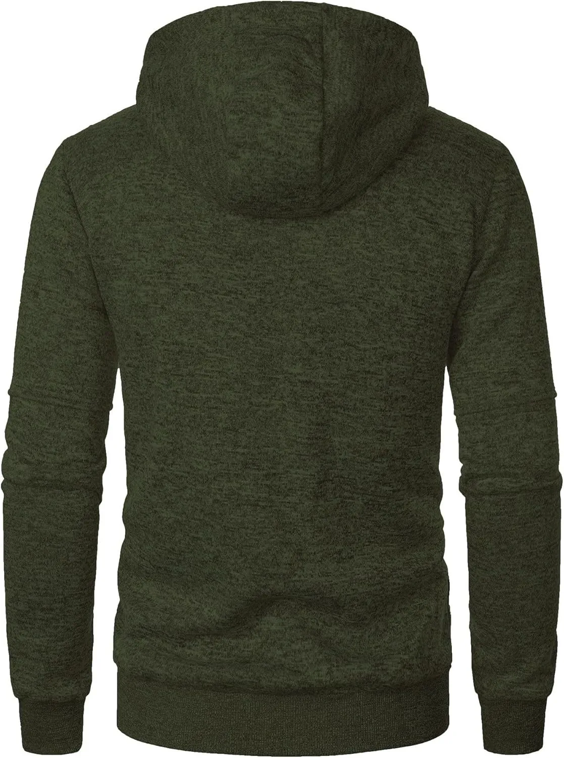 Mens Knitted Outerwear Sports Fitness Casual Jacket Hooded Full Zip Up Windproof Coat with Pockets for Outdoor