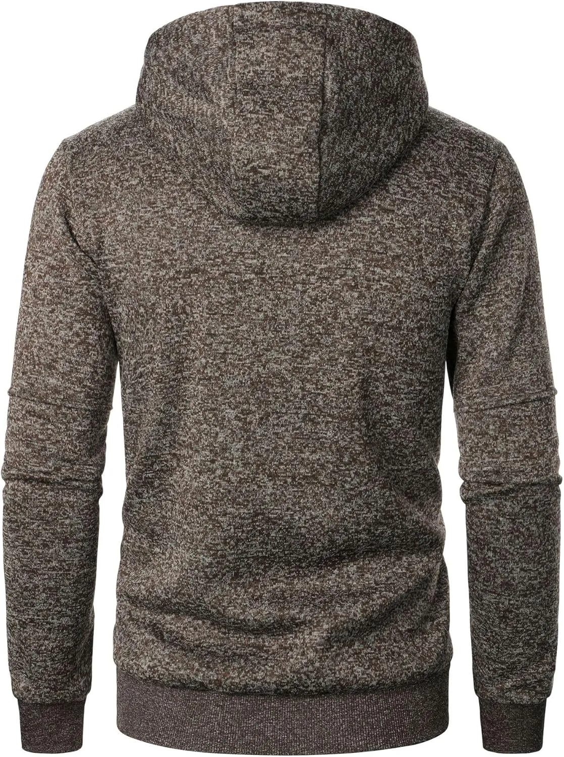 Mens Knitted Outerwear Sports Fitness Casual Jacket Hooded Full Zip Up Windproof Coat with Pockets for Outdoor