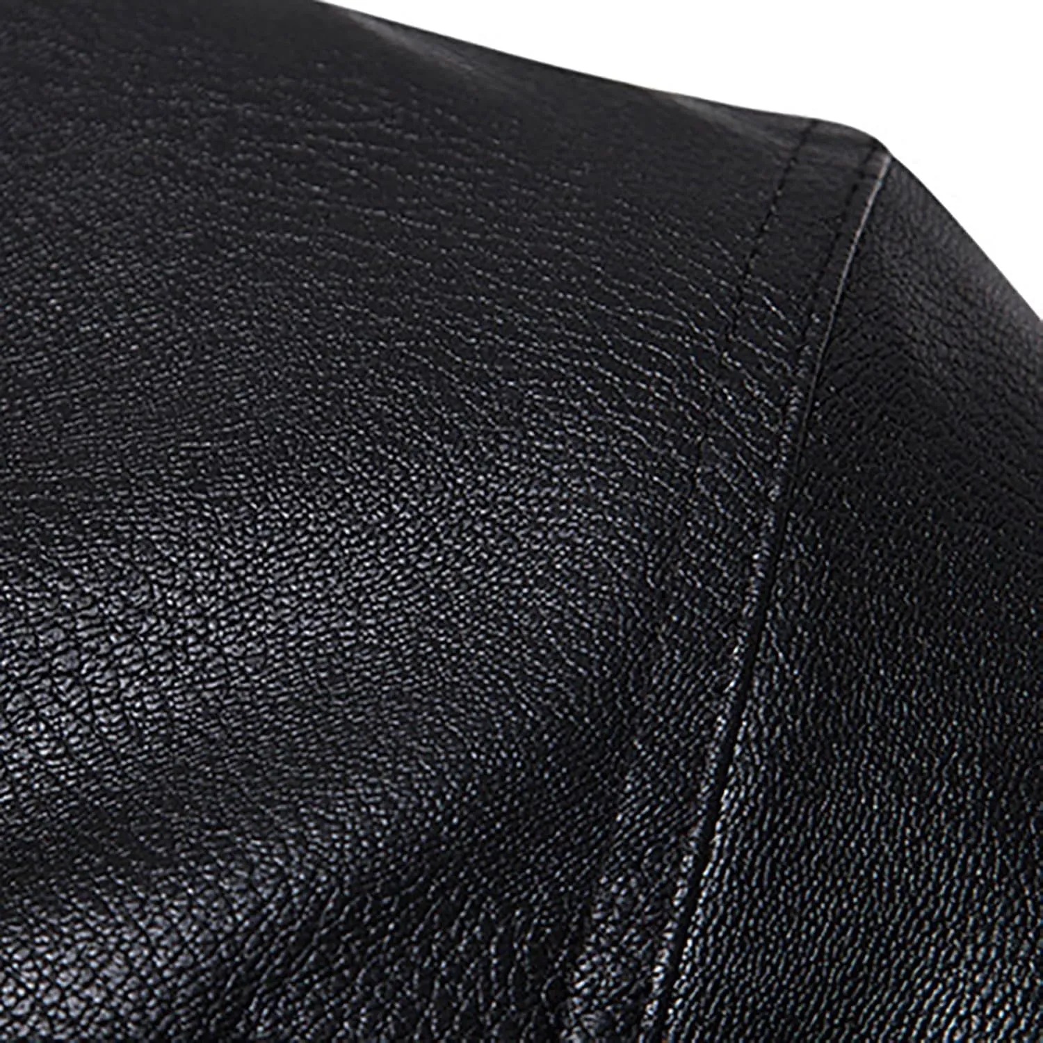 Mens Leather Jacket Fall Winter Vintage Motorcycle Biker Jacket Fur Collar Full Zip Up Thick Heavyweight Hoodie