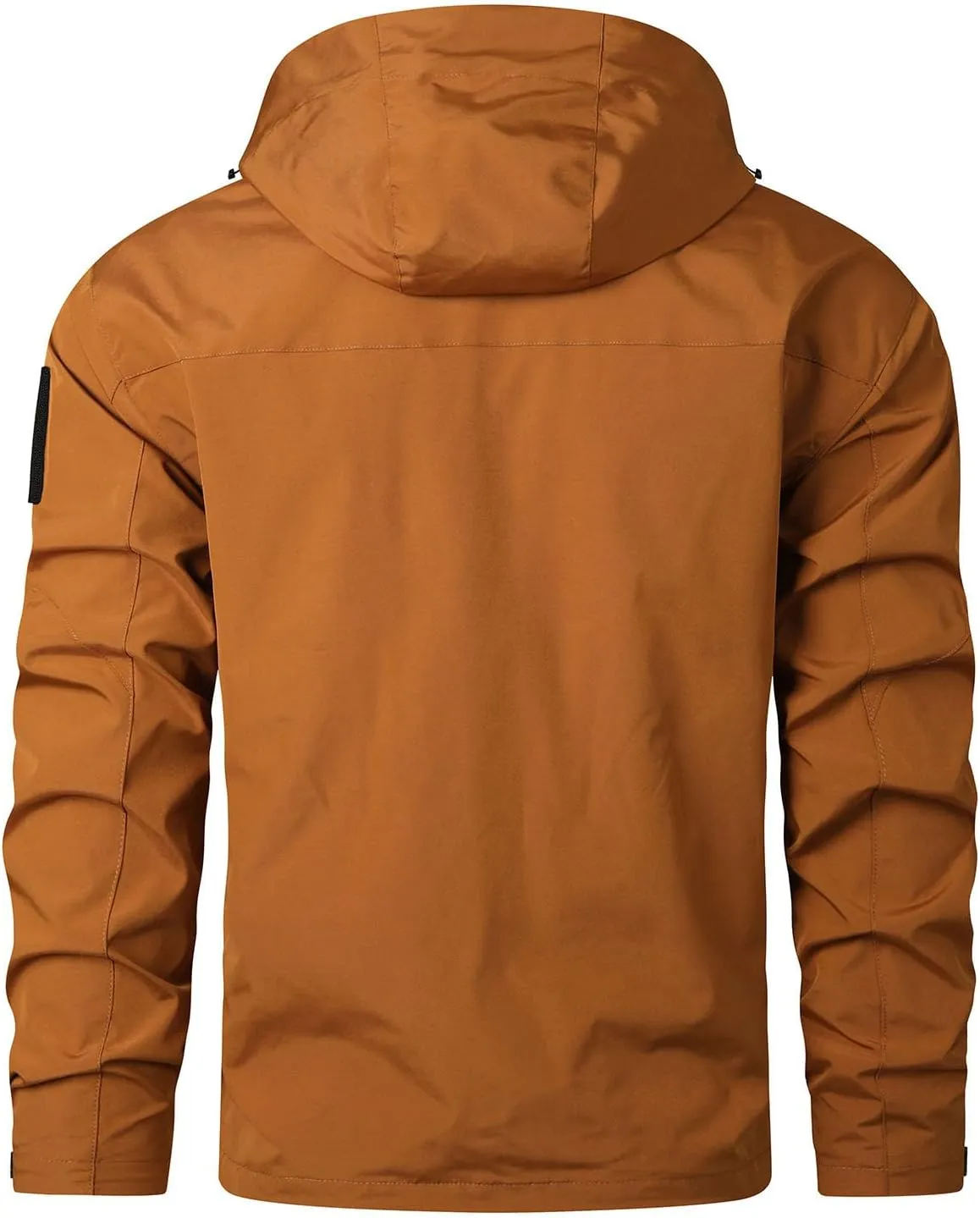 Men's Lightweight Softshell Jacket Solid Hooded Water Resistant Winter Hiking Windbreaker Jackets With Zip Pockets