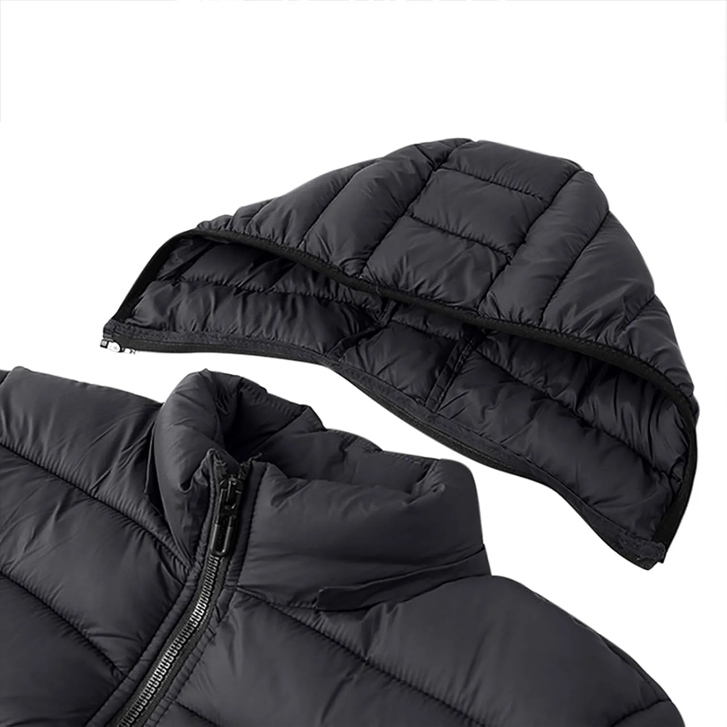 Mens Puffer Jackets Winter Hooded Coats Thicken Warm Overcoats Quilted Down Jacket Zipper Parka Coat Trendy Outerwear