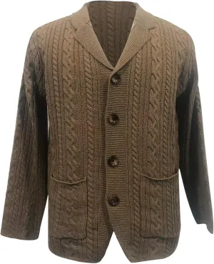 Men's Shawl Collar Cardigan Sweater Slim Fit Cable Knit Button Up Sweater with Pockets Men Workout Outfits
