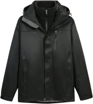 Men’s Ski Jacket 3 in 1 Waterproof Winter Jacket Snow Jackets Windproof Hooded with Inner Warm Fleece Coat Parkas