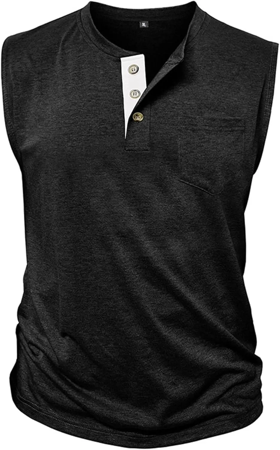 Mens Slim Fit Muscle Tank Tops Sleeveless Round Neck Workout Gym Big and Tall Button up Henley Shirt Casual Basic