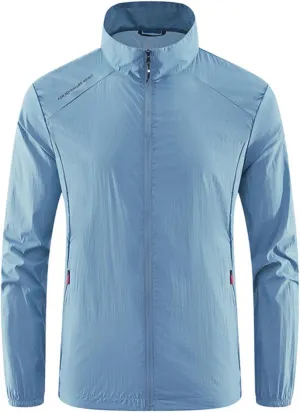Men's Sun Protection Jackets Casual Lightweight Shell Raincoat Windbreaker for Outdoor Sports Cycling Golf Travel