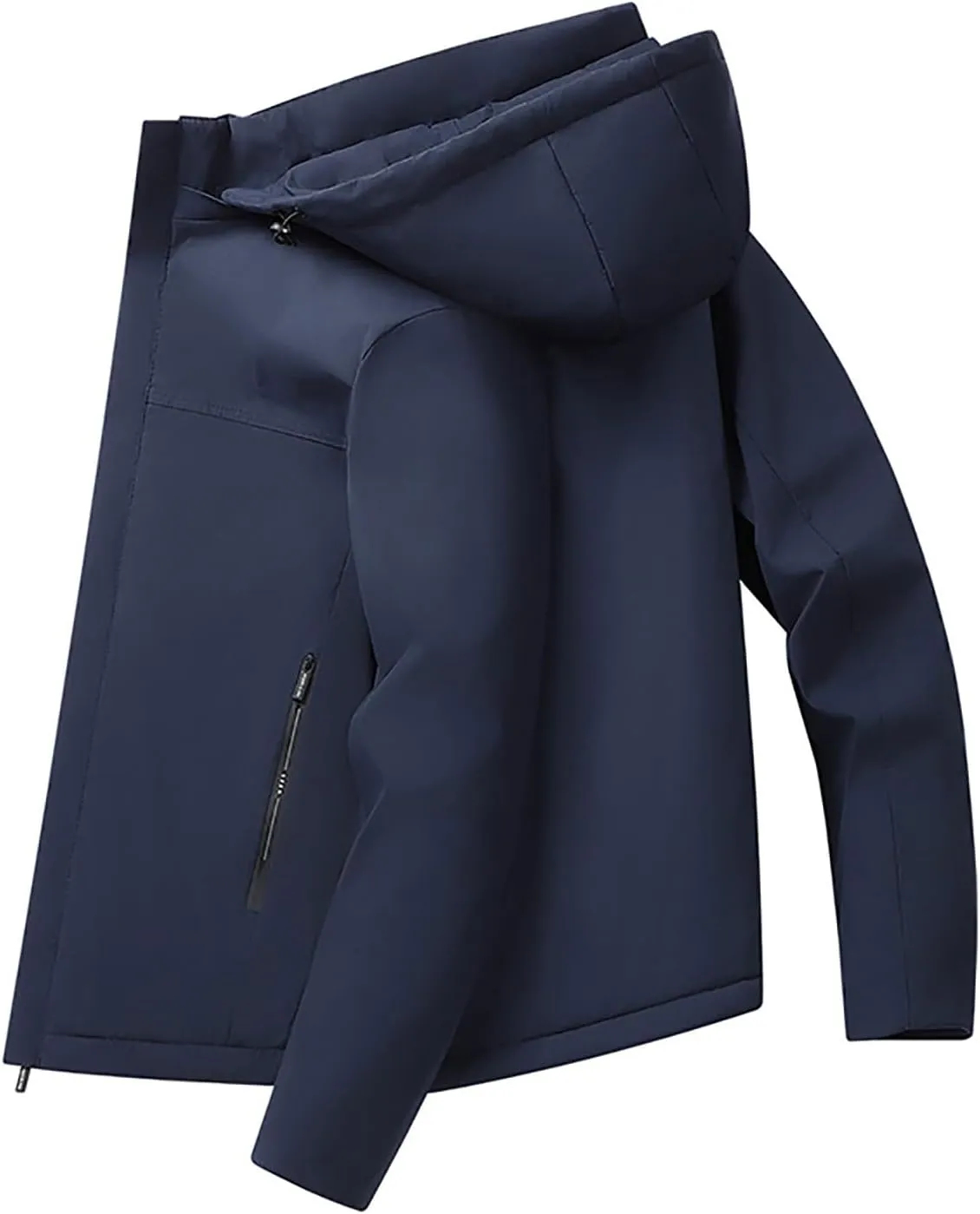 Men's Waterproof Lightweight Jacket Outdoor Hooded Raincoat Softshell Hiking Windbreaker Jackets Winter Warm Coats