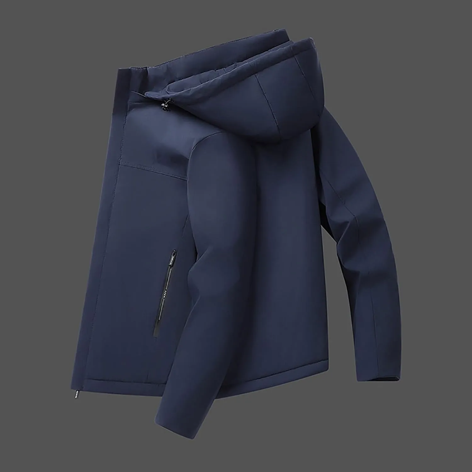 Men's Waterproof Lightweight Jacket Outdoor Hooded Raincoat Softshell Hiking Windbreaker Jackets Winter Warm Coats