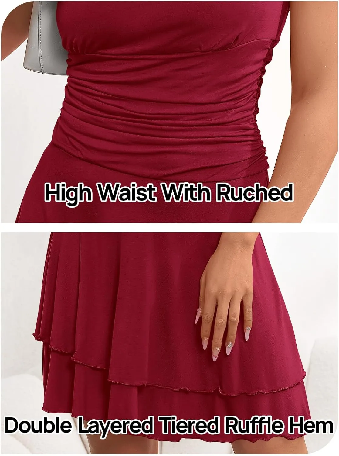 MEROKEETY Women's 2025 Summer Strapless Tube Dress Sexy Off Shoulder Ruffle Tiered Flowy Mini Dresses
