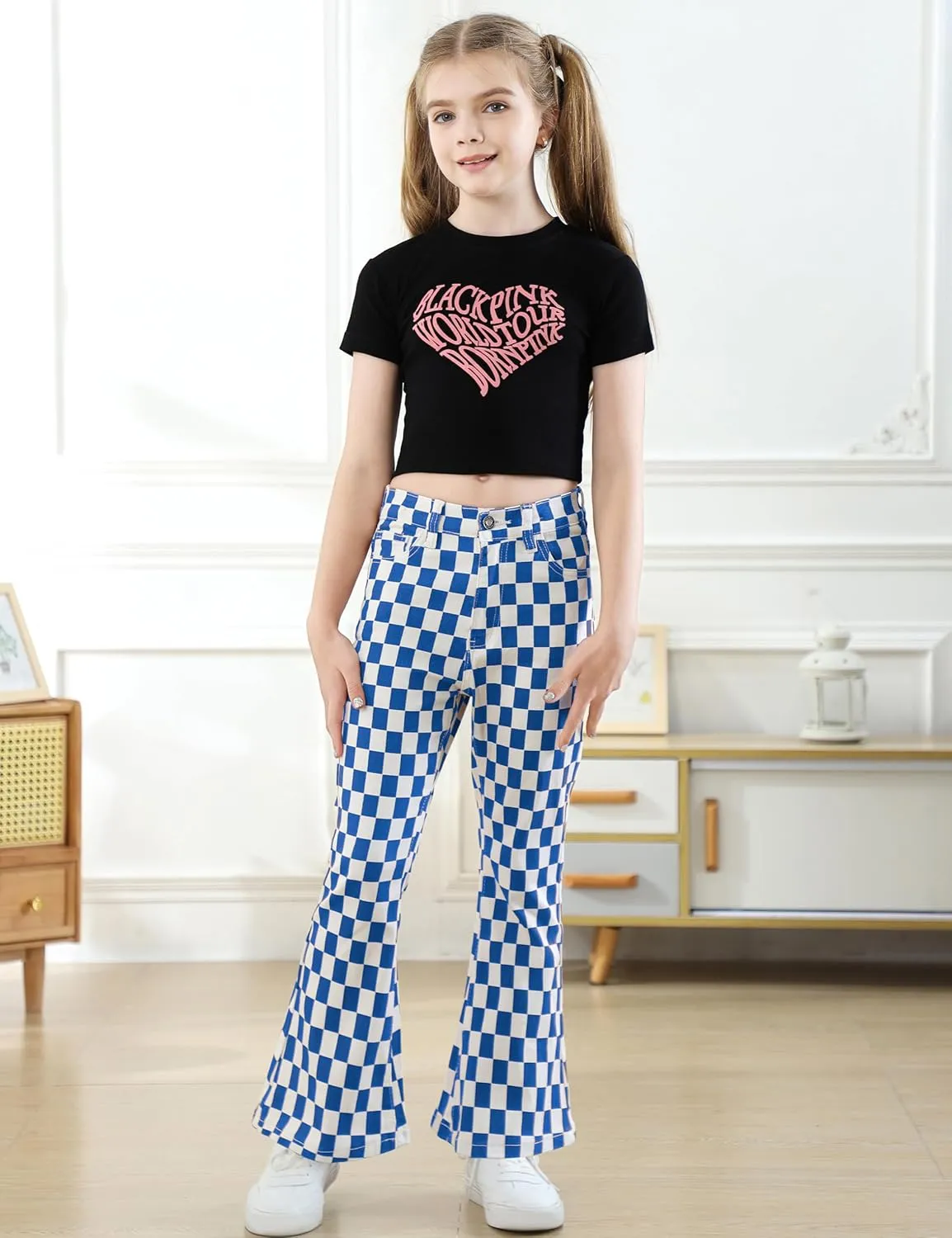 OeyFnbmO Birthday Gifts for Girls Flare Pants High Waisted Bootcut Stretch 70s Bell Bottom Jeans