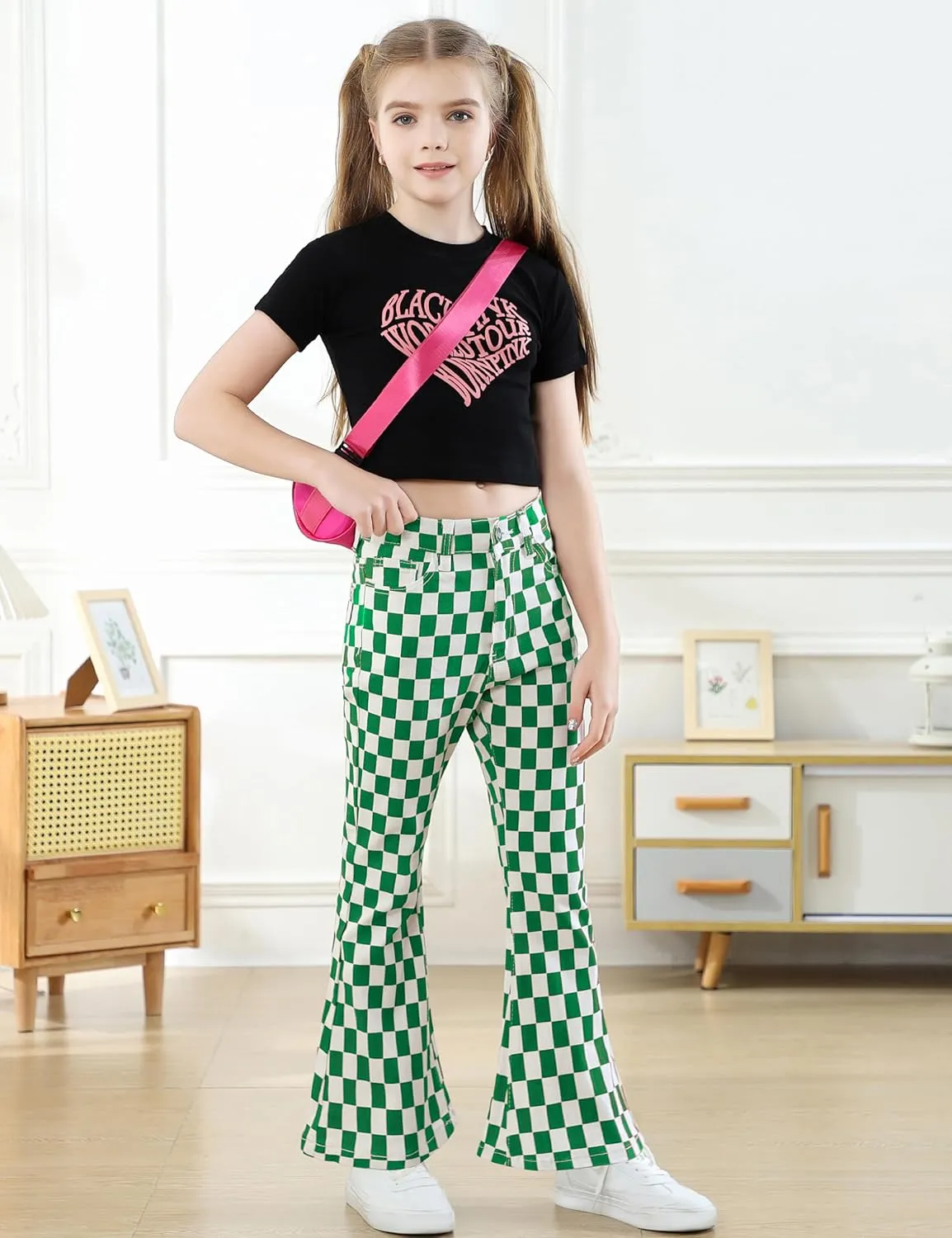 OeyFnbmO Birthday Gifts for Girls Flare Pants High Waisted Bootcut Stretch 70s Bell Bottom Jeans