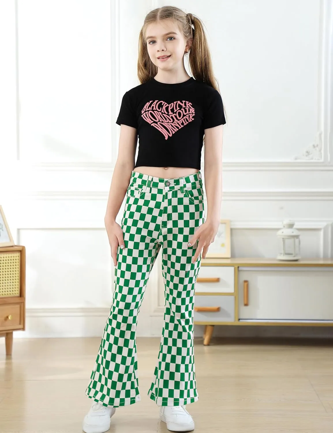 OeyFnbmO Birthday Gifts for Girls Flare Pants High Waisted Bootcut Stretch 70s Bell Bottom Jeans