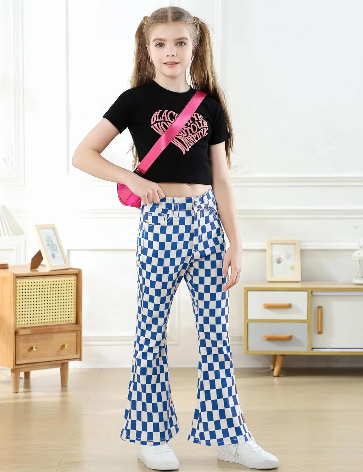 OeyFnbmO Birthday Gifts for Girls Flare Pants High Waisted Bootcut Stretch 70s Bell Bottom Jeans