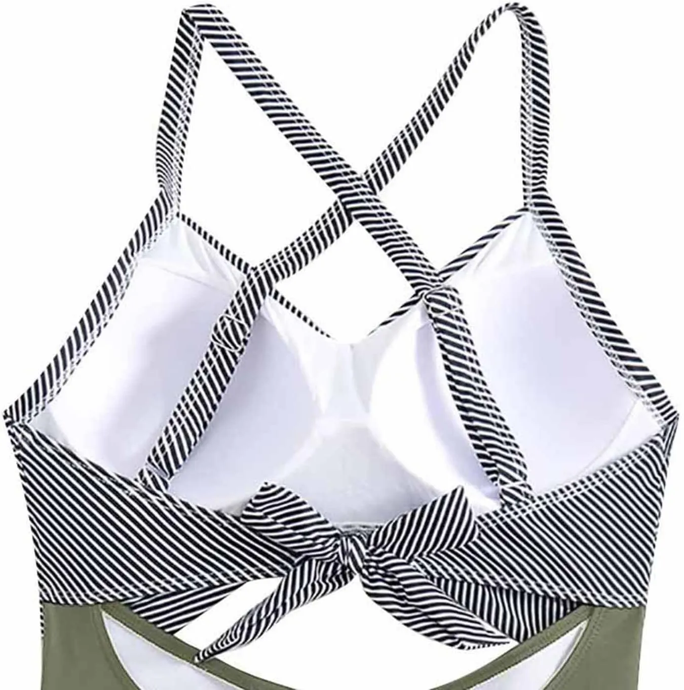 One Piece Swimsuit Women 2025 Tummy Control Cutout High Waisted Bathing Suit Color Block Wrap Tie Back Beach Swimwear