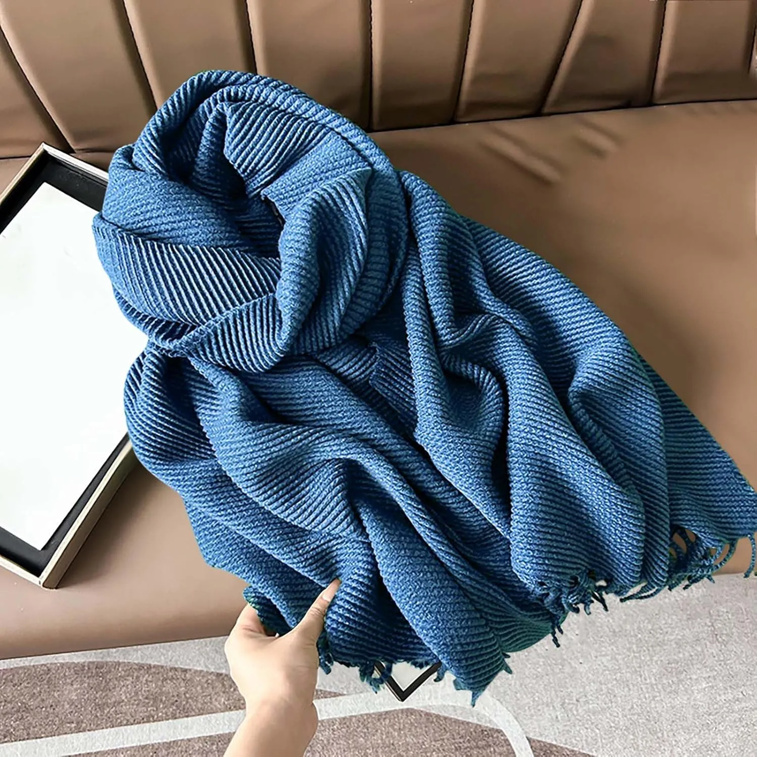 Plain Scarf for Women - Womens Scarf, Winter Scarfs for Women, Fashion Cashmere Scarf for Winter, Long Blanket Scarf