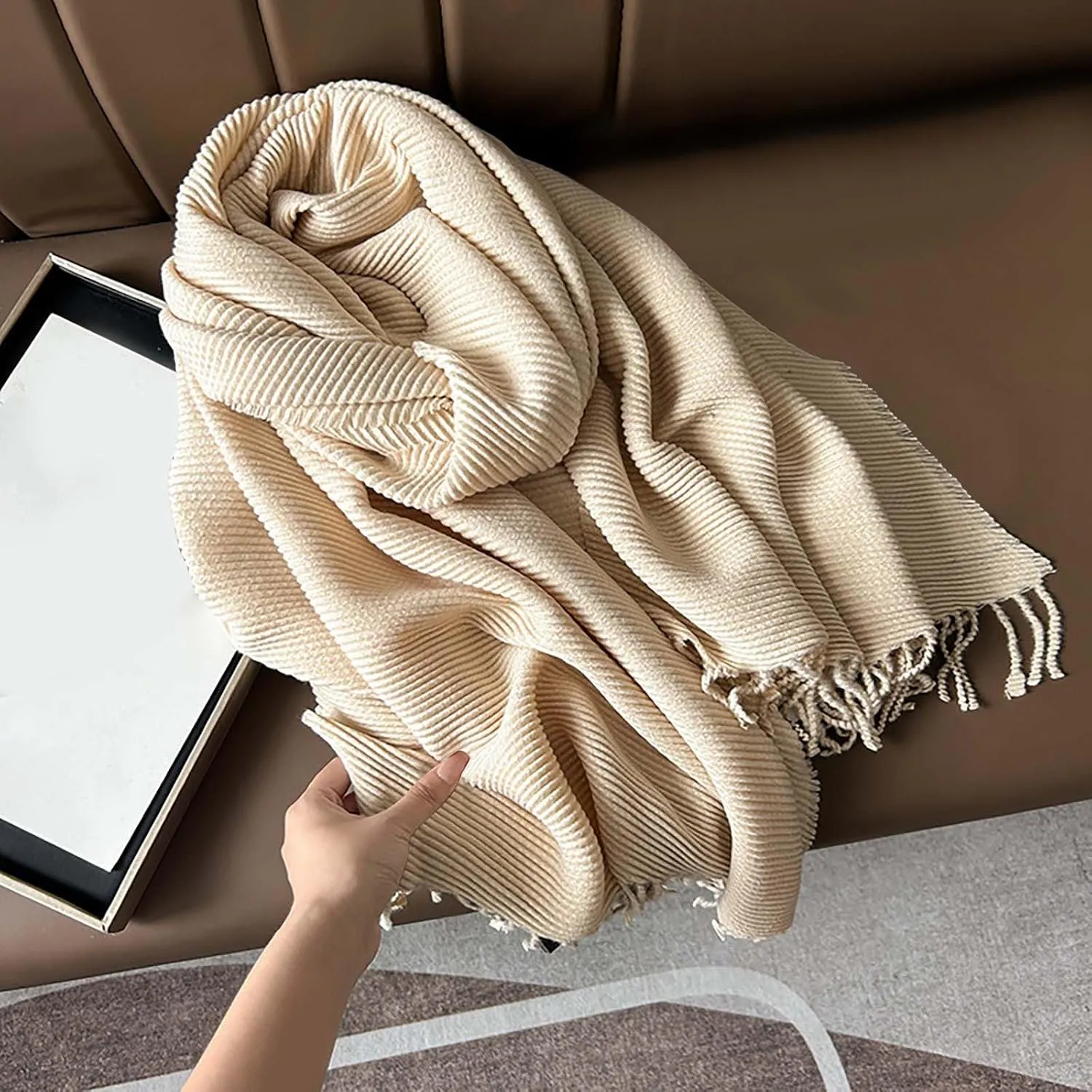 Plain Scarf for Women - Womens Scarf, Winter Scarfs for Women, Fashion Cashmere Scarf for Winter, Long Blanket Scarf
