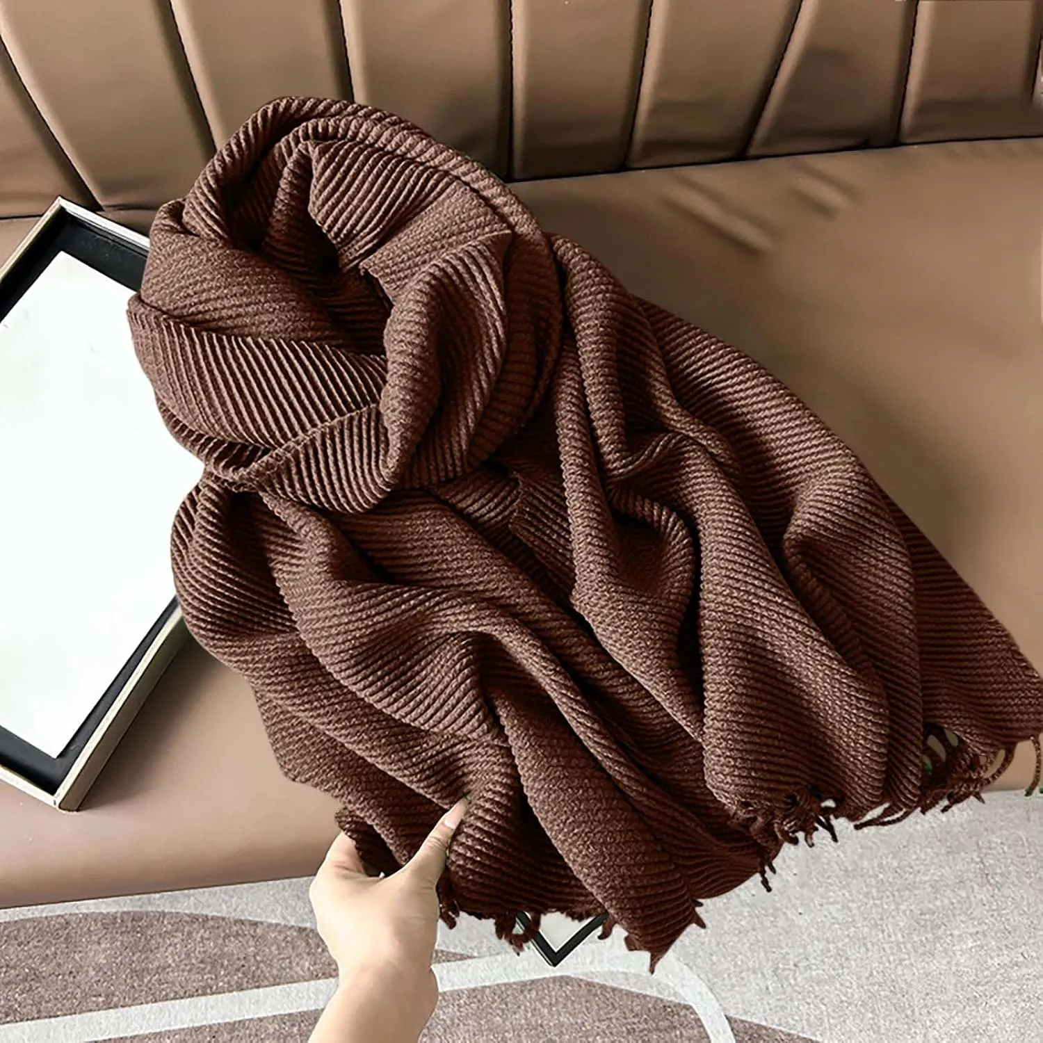 Plain Scarf for Women - Womens Scarf, Winter Scarfs for Women, Fashion Cashmere Scarf for Winter, Long Blanket Scarf