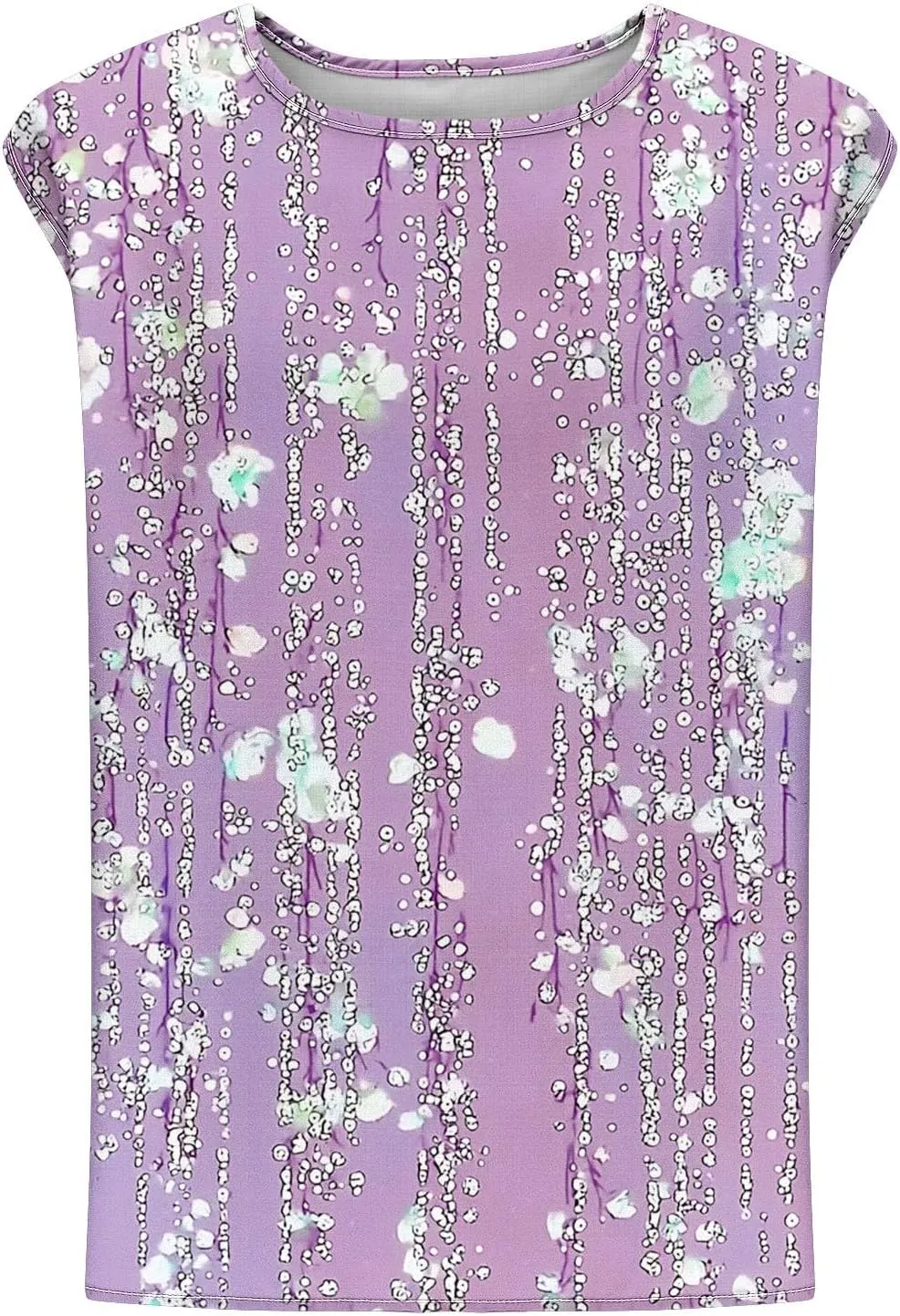Plus Size Womens Tank Tops Sleeveless Round Neck Floral Printed Lightweight Summer Vests Casual Loose Thin Style Vest
