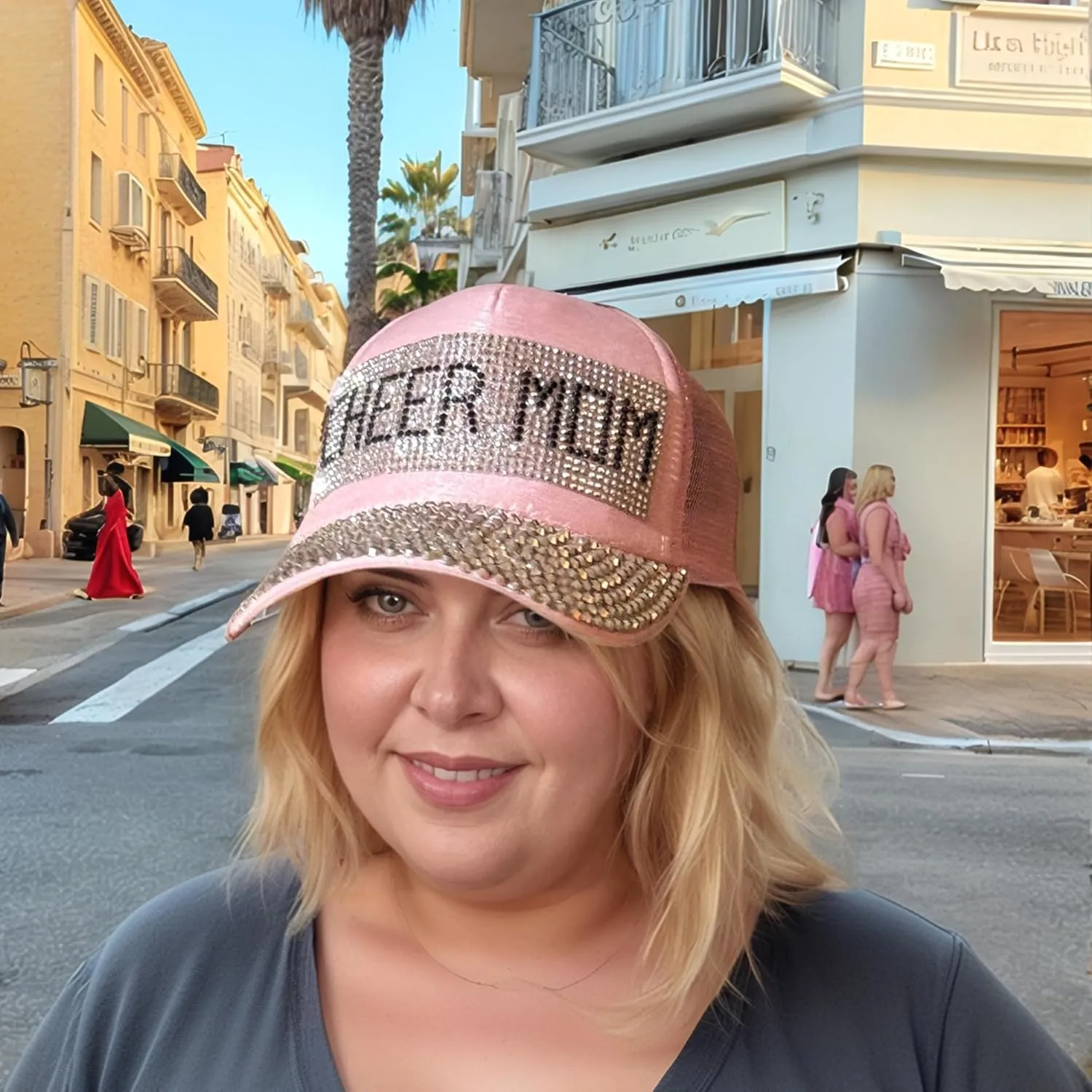 Popfizzy Cheer Mom Trucker Hat - Bling Accessories, Era Gifts, One Size