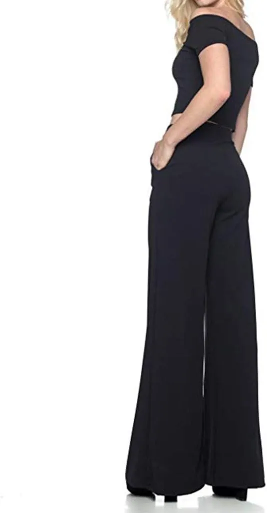 QWENTMTNTY Dress Pants for Women Wide Leg Plus Size Casual Dressy Work Pants Straight Wide Leg Elastic High Waisted Trousers
