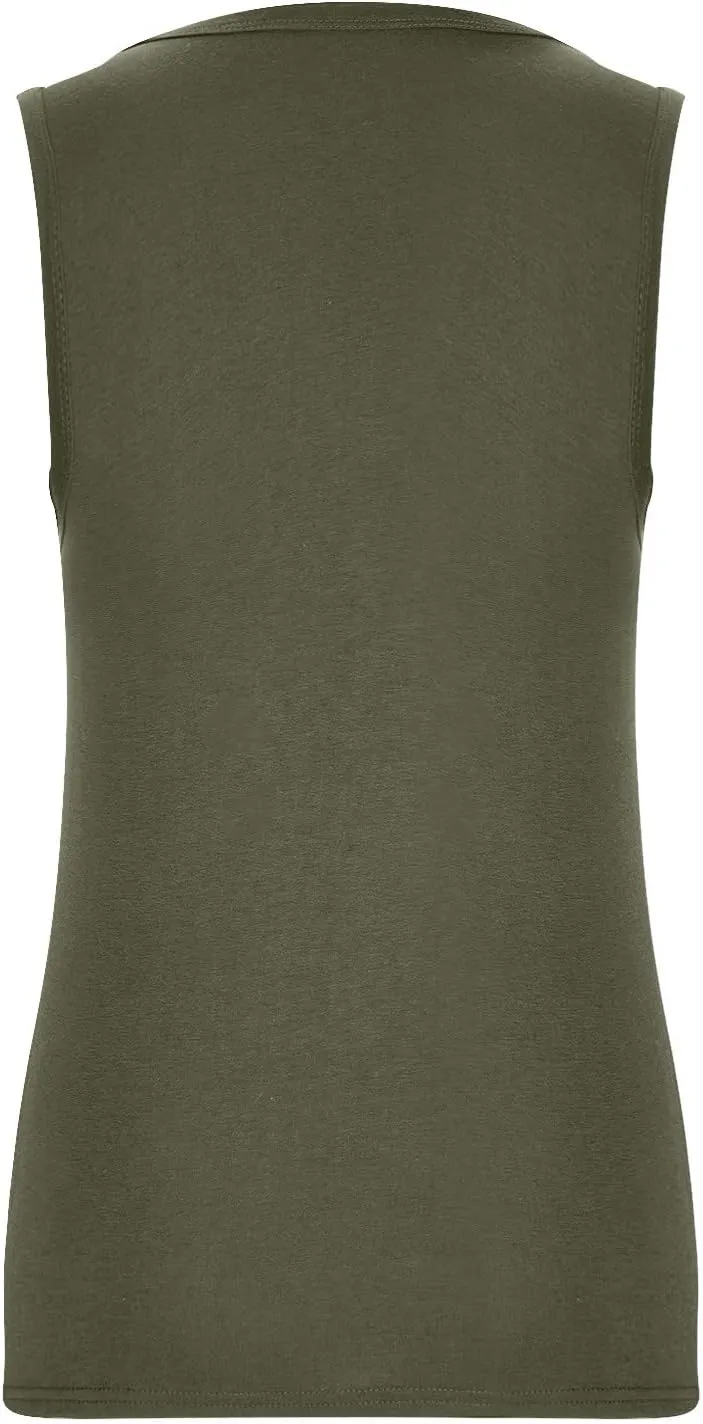 Racerback Tank Tops for Women Keyhole V Neck Sleeveless Halter Tanks Loose Fit Business Basic Shirt Blouse
