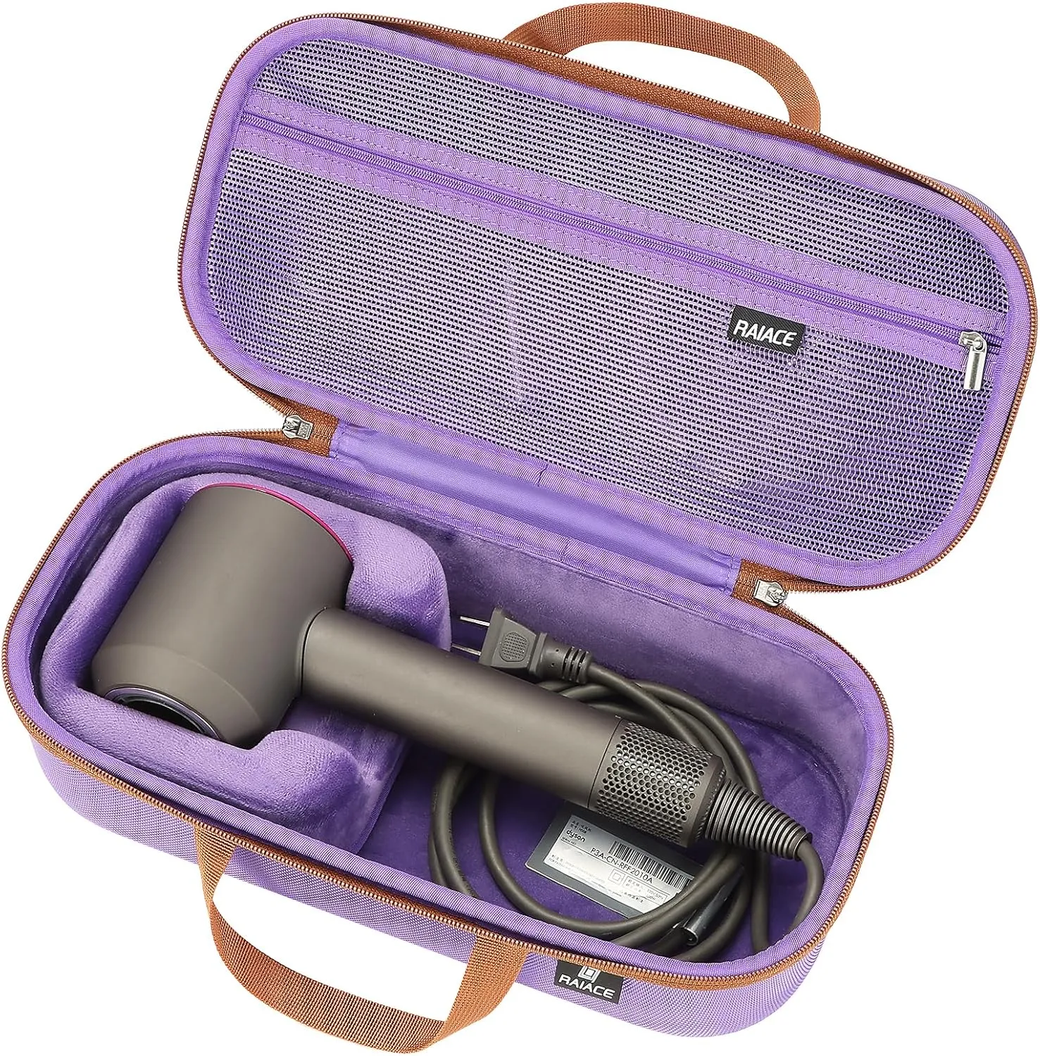 RAIACE Hard Storage Case Compatible with Dyson Hair Dryer, Travel Carrying Bag. (for Sale is case only). - Purple