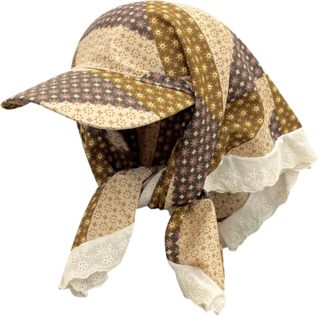 Retro Floral Scarf Hat for Women Trucker Hat Lightweight Head Wrap Boho Beach Accessories Summer Vacation Baseball Cap