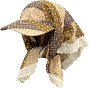 Retro Floral Scarf Hat for Women Trucker Hat Lightweight Head Wrap Boho Beach Accessories Summer Vacation Baseball Cap