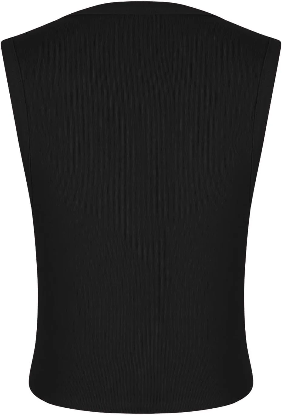 Ribbed Kint Tank Tops for Women Summer Button Front Sleeveless Cropped Shirts Casual Sexy Slim Fit Going Out Blouse