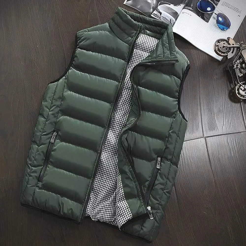 RTRDE Men's Puffer Vest Sleeveless Jacket Bubble Zipper Winter Outdoor Warm Water-Resistant Coat Vests Outerwear, S-5XL
