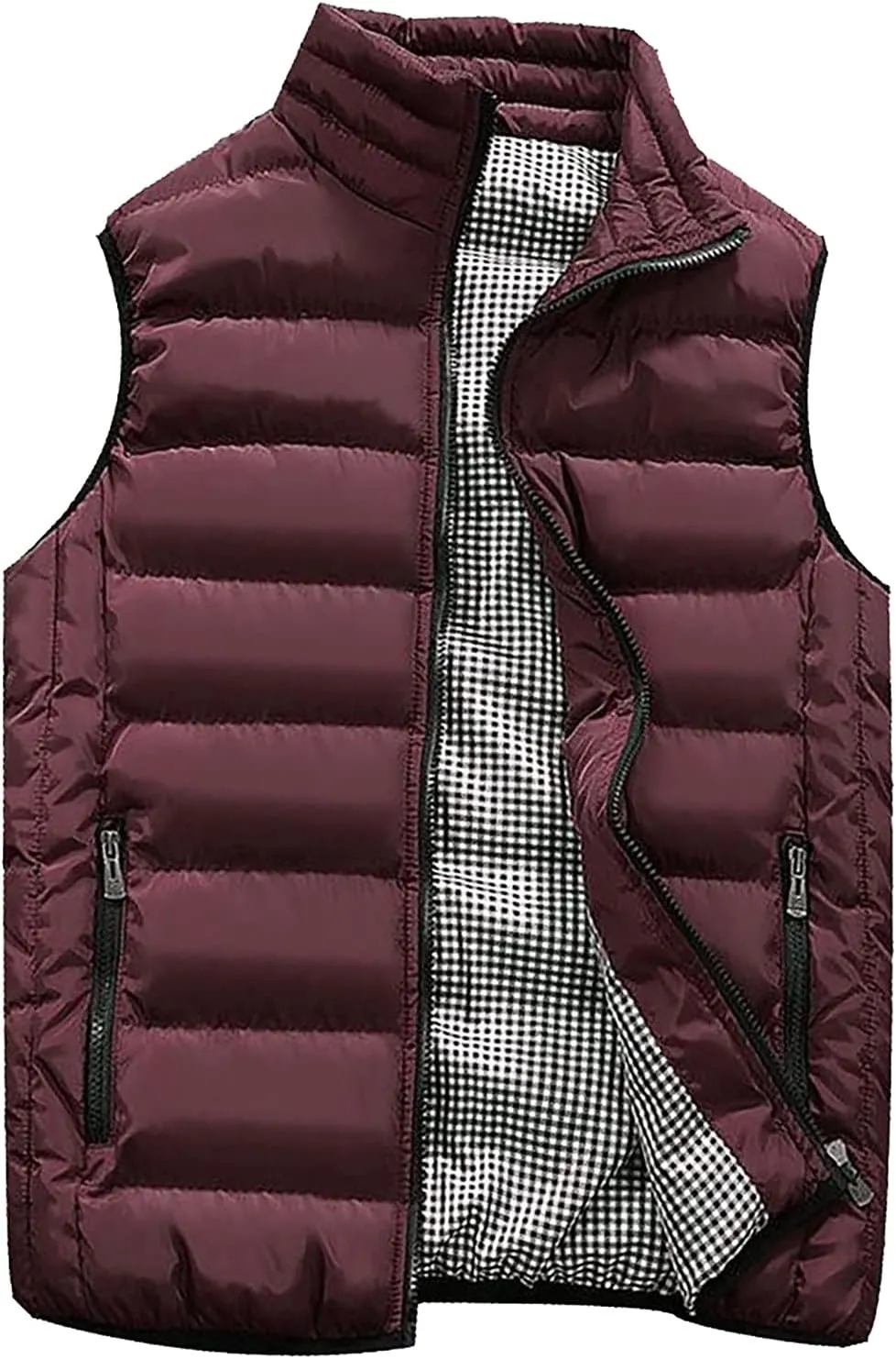 RTRDE Men's Winter Vest Outdoor Casual Stand Collar Padded Vest Coats Puffer Packable, M-5XL
