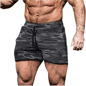Running Shorts for Men 3 Inch Quick Dry Gym Athletic Workout Camo Jogging Sweatshorts with Pockets