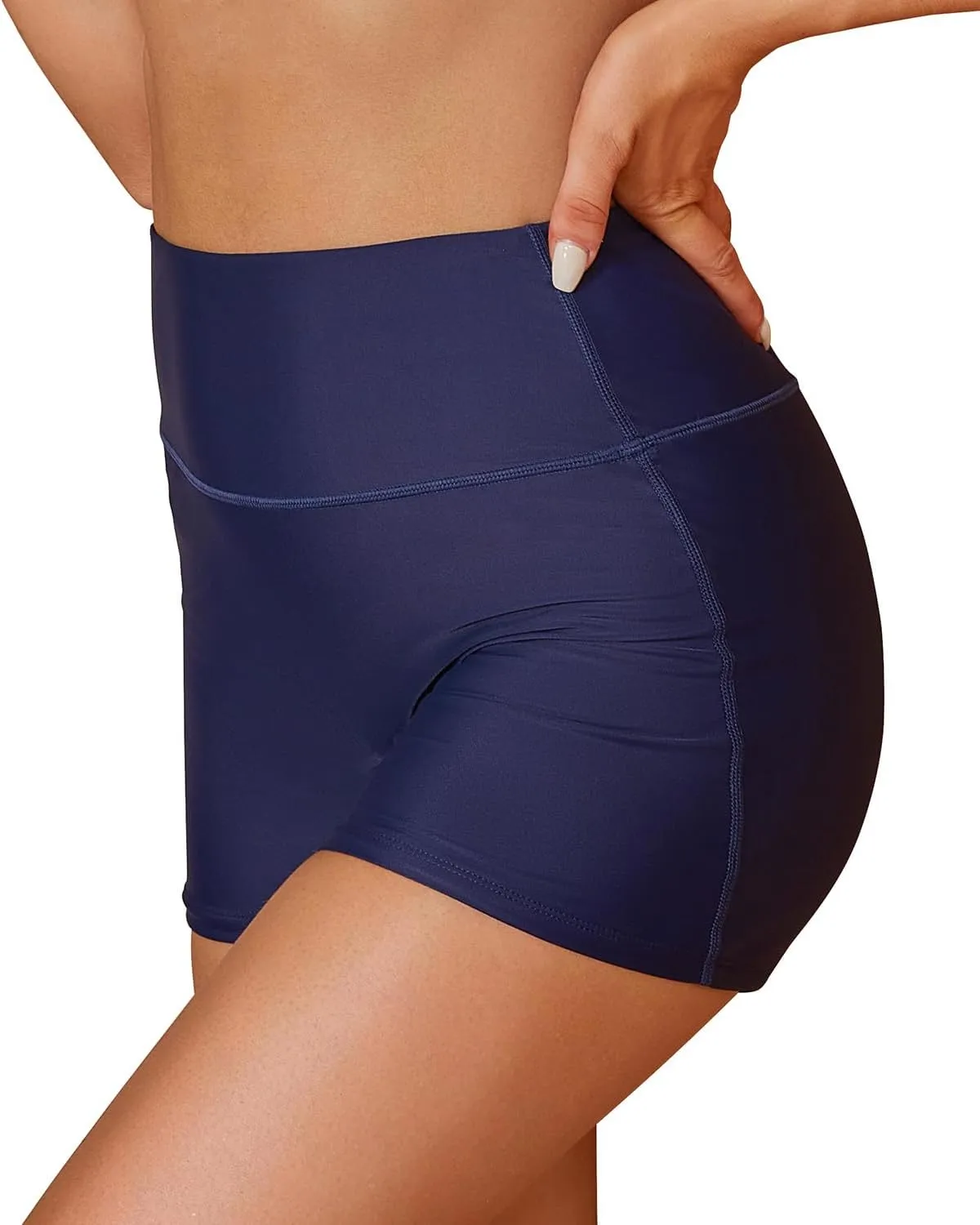 SHEKINI Women's Swim Shorts High Waisted Bathing Suit Bottoms Quick Dry Swimsuit Board Shorts