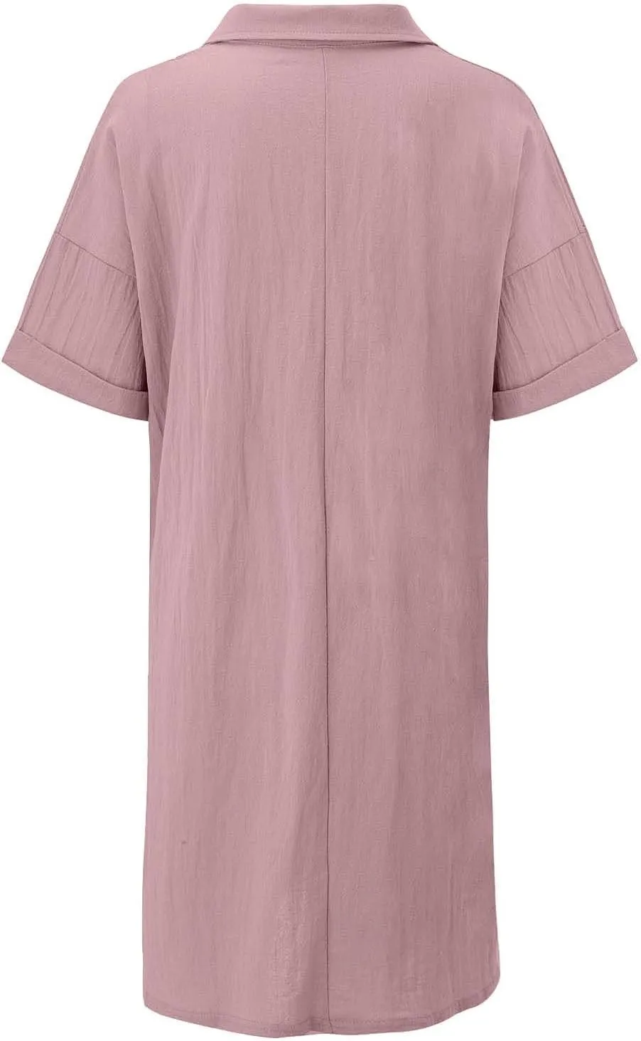 Shirt Dresses for Women 2025 Collared Dress Short Sleeve Button Down Business Casual Shift Dresses with Pockets