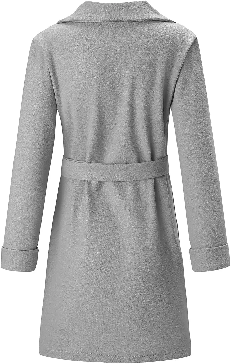 STYESH Womens Wrap Coats with Belt 2023 Fashion Overcoats Notched Lapel Trench Coats Winter Pea Coats Outerwear with Pockets