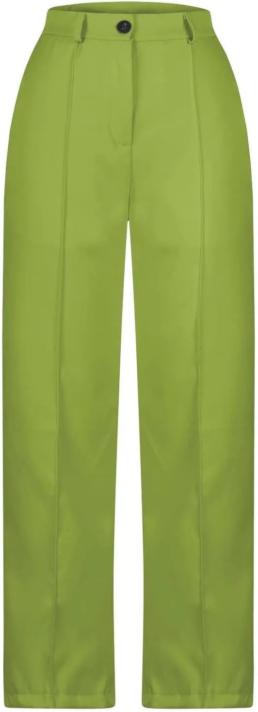 Suit Pants for Women High Waisted Business Casual Pants Work Pants Loose Elegant Formal Summer Pants with Pockets