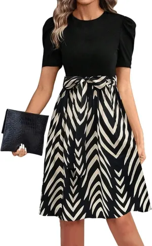 Summer Dresses for Women 2025 Floral Print Wrap Short Sleeve Maxi Dress Patchwork Ruffle Hem A Line Dress