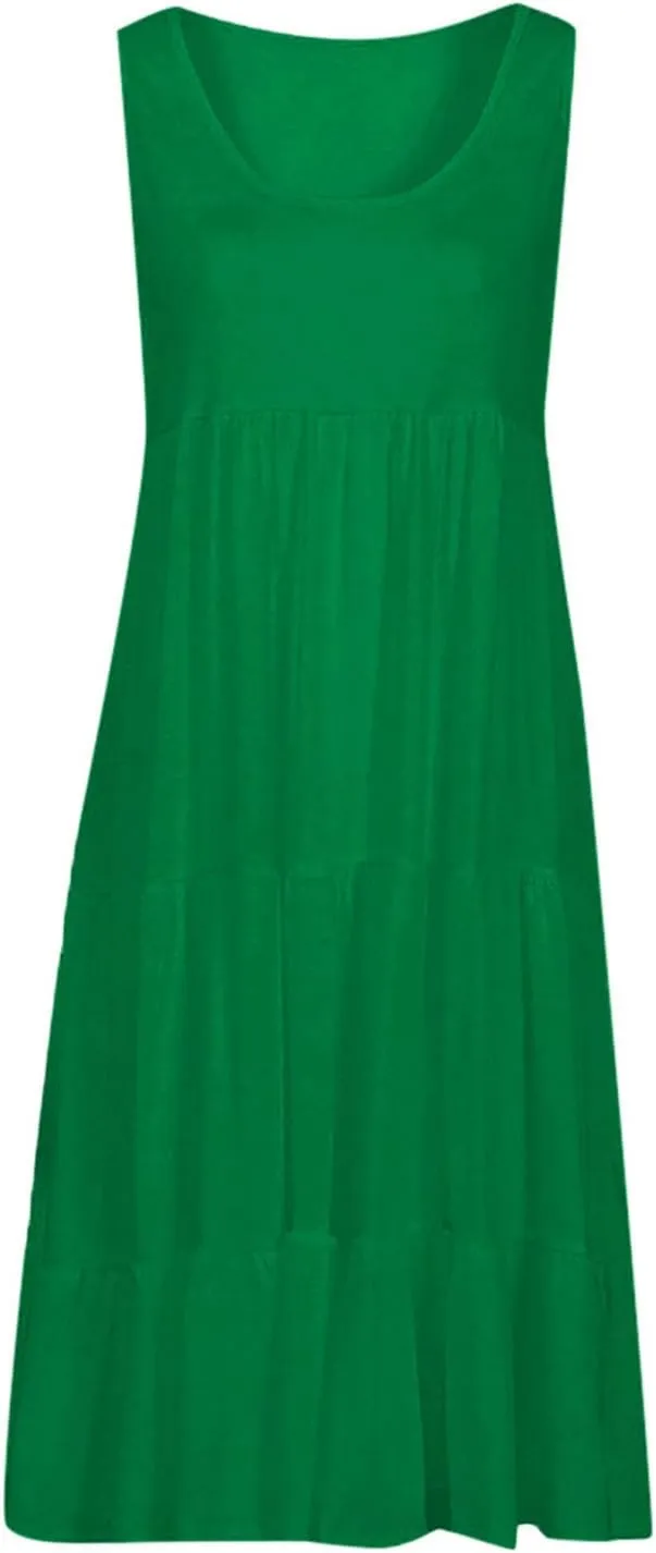 Sundresses for Women Casual Beach Vacation Sleeveless Resort Wear Tropical Summer Tank Dress Cocktail Dresses
