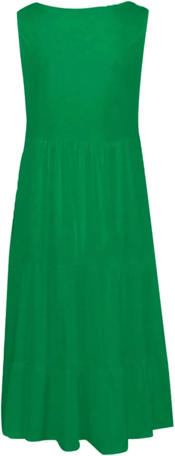 Sundresses for Women Casual Beach Vacation Sleeveless Resort Wear Tropical Summer Tank Dress Cocktail Dresses