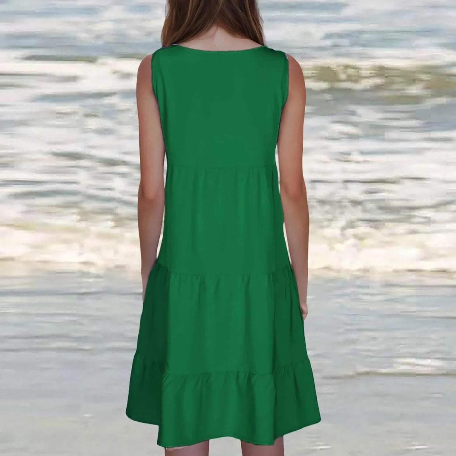 Sundresses for Women Casual Beach Vacation Sleeveless Resort Wear Tropical Summer Tank Dress Cocktail Dresses