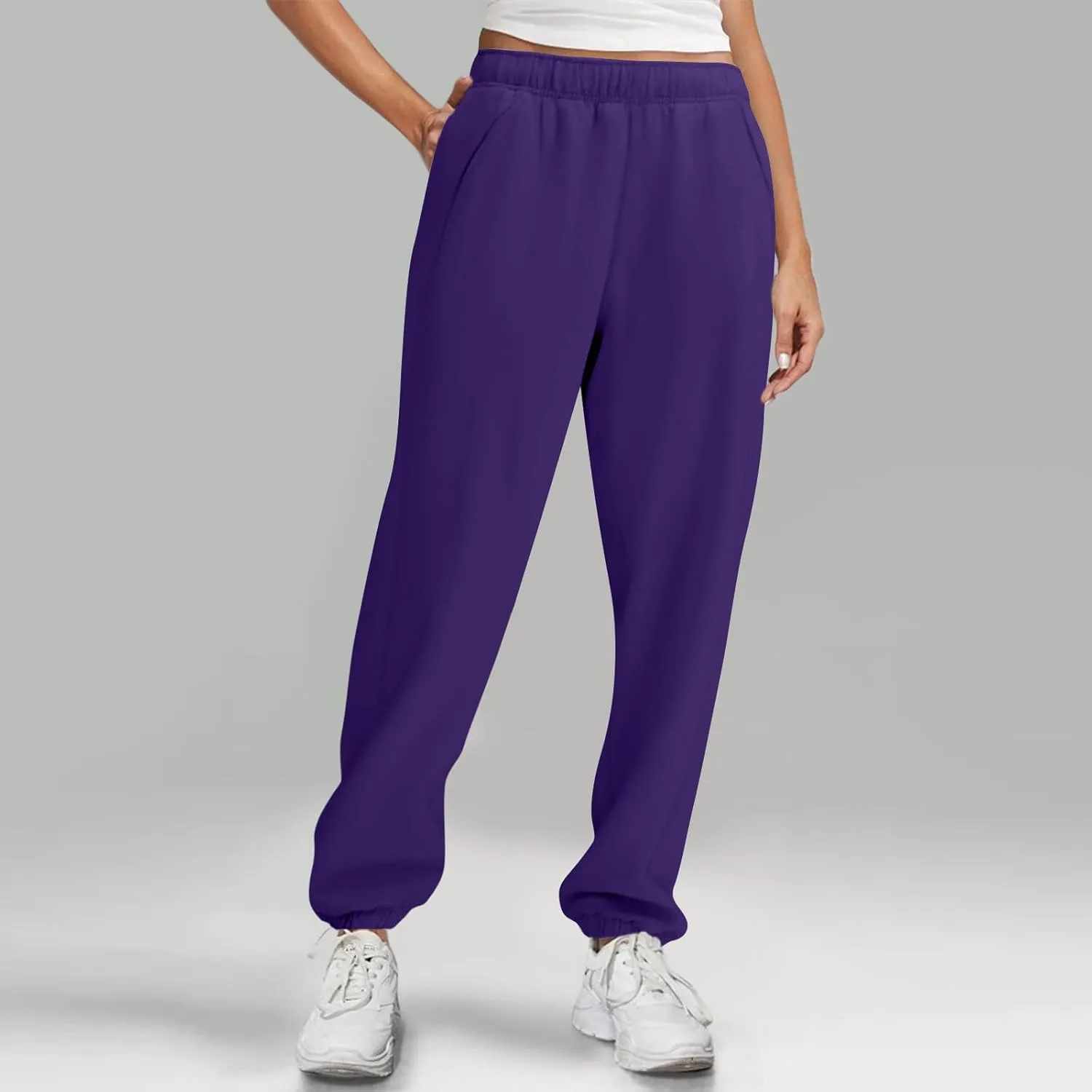Sweatpants Women Casual Cinch Bottom Sweatpants Y2K High Waisted Athletic Joggers Fashion Sports Pants with Pockets